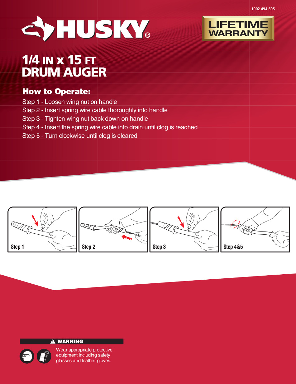 How To Use A Drain Auger Husky Best Drain Photos